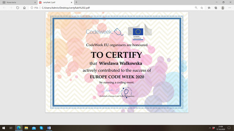 Tydzień kodowania w klasie drugiej b.